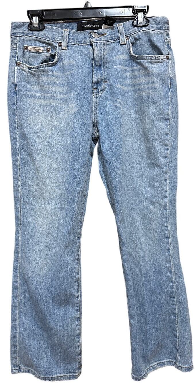 Y2K Calvin Klein Bootcut Jeans 8 Light Wash Blue Denim Preppy Minimalist Capsule